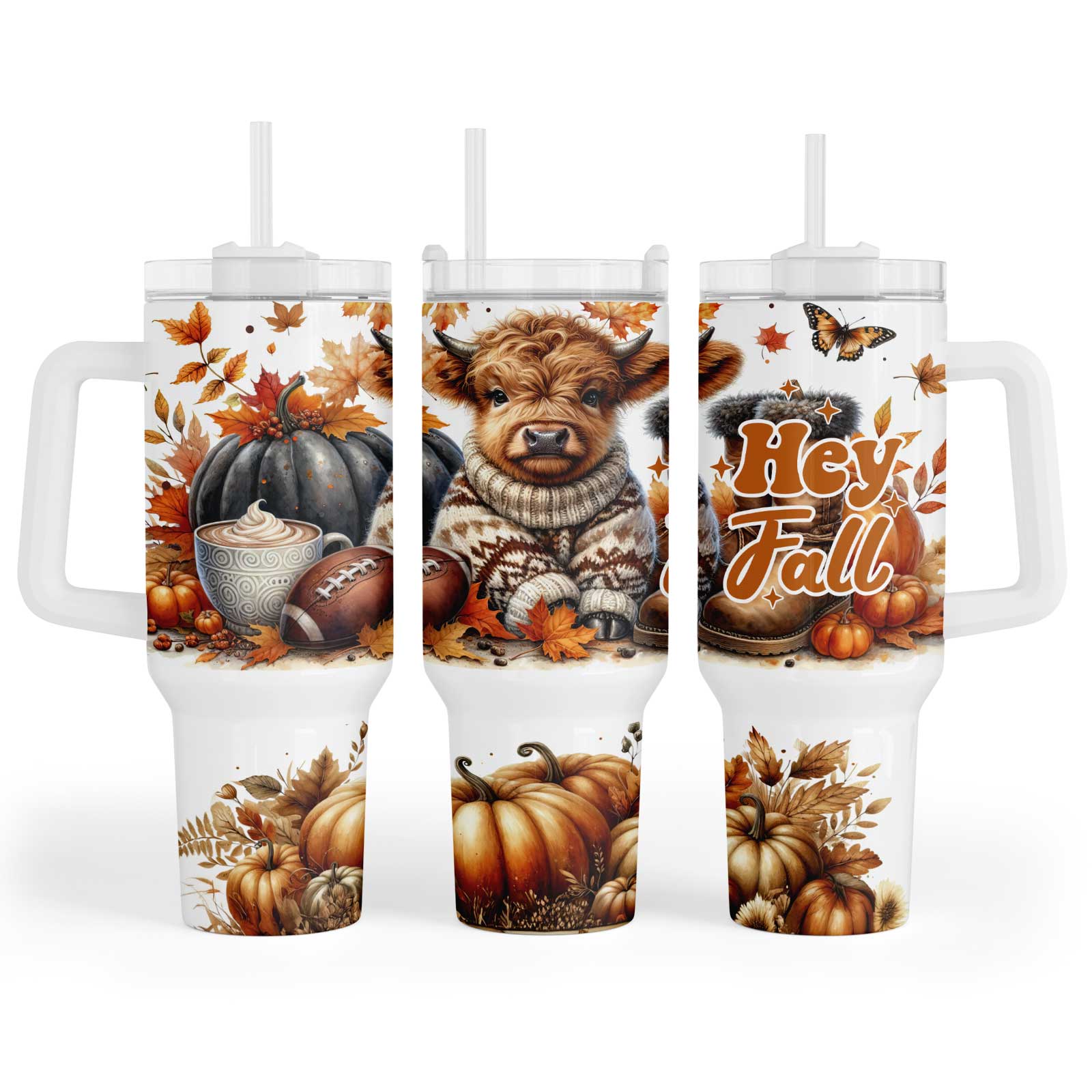Fall Autumn Cow 40oz - 40oz Maxi Cup